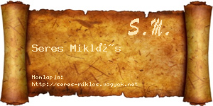 Seres Miklós névjegykártya