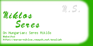 miklos seres business card